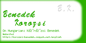 benedek korozsi business card